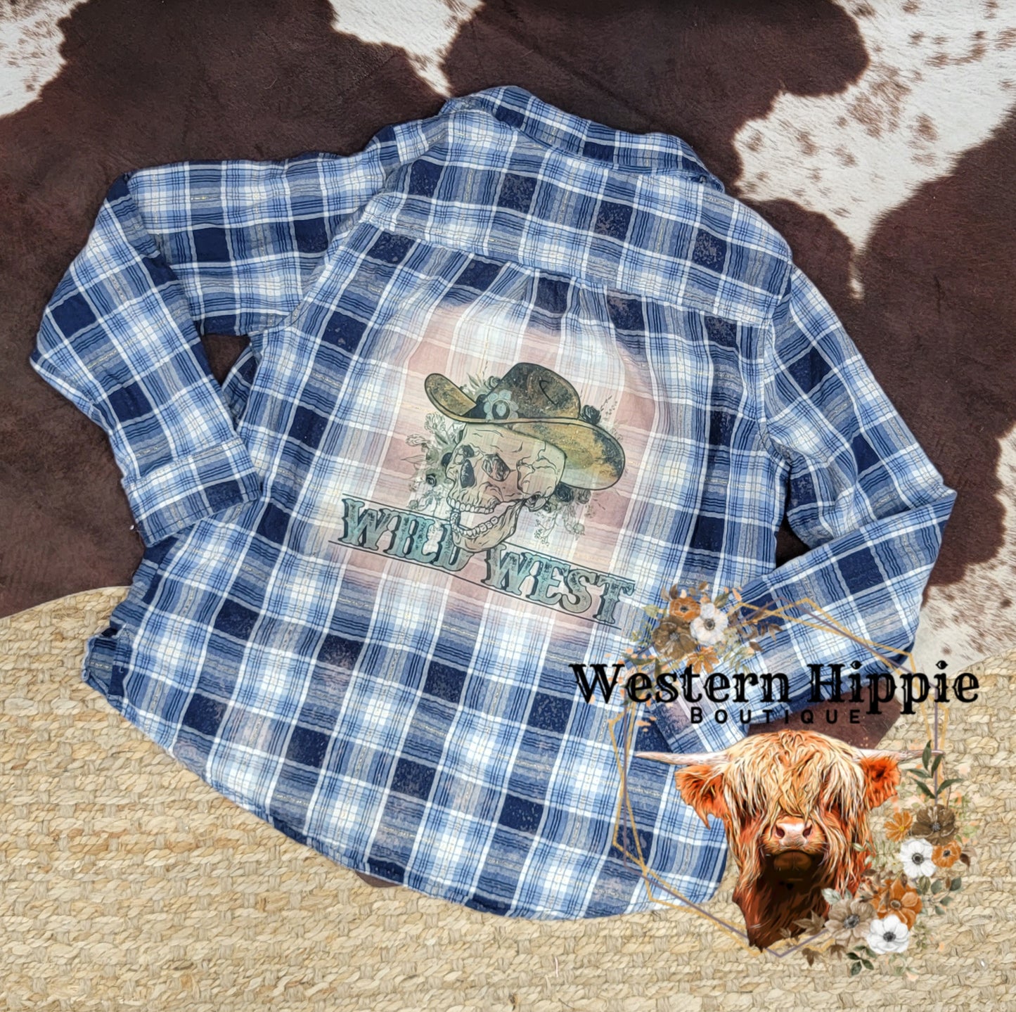Wild west bleached flannel SIZE L