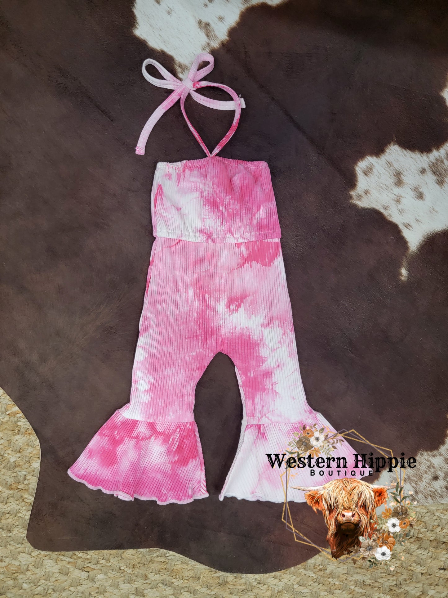 Tie dye bell bottoms jumpsuit