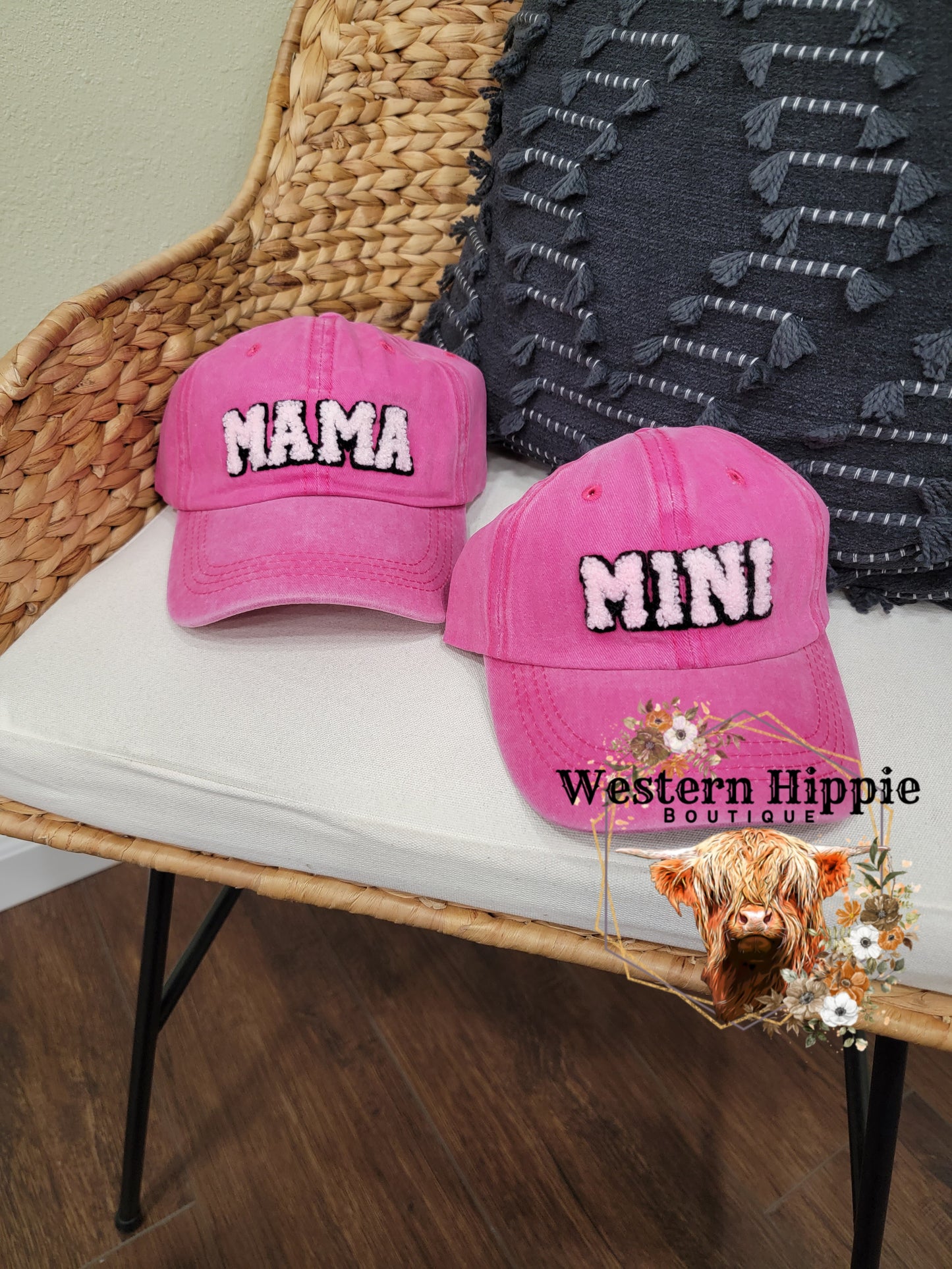 Pink mama/mini hat set