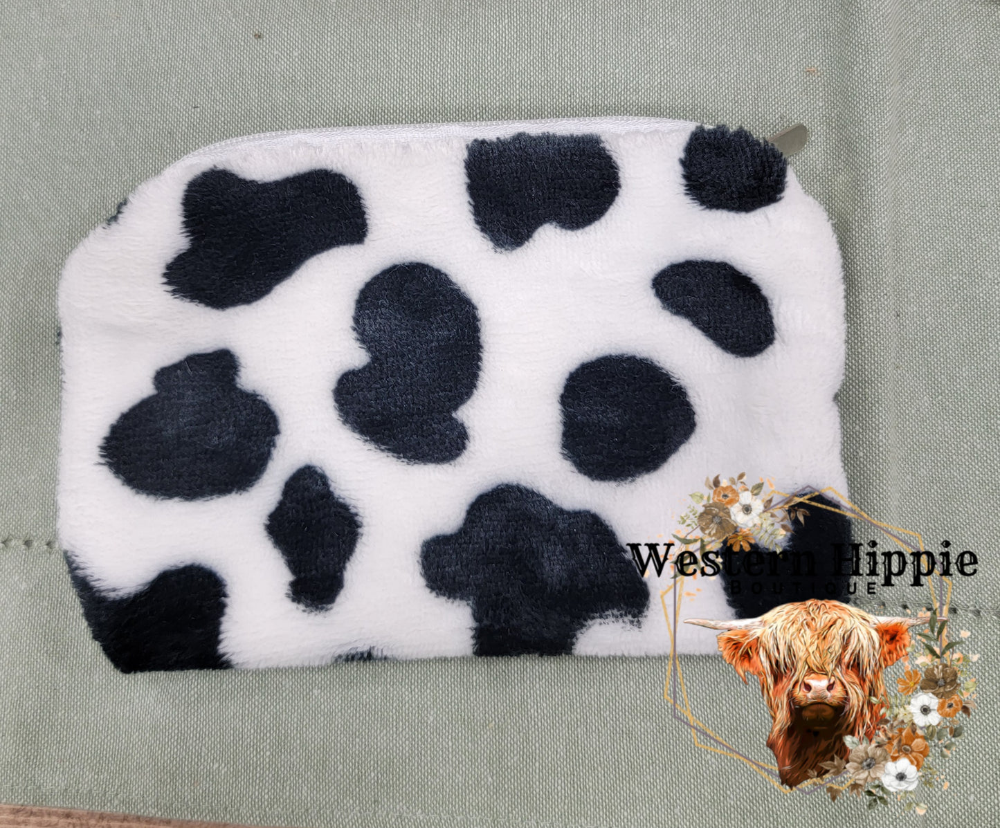 Mini cow print travel bag