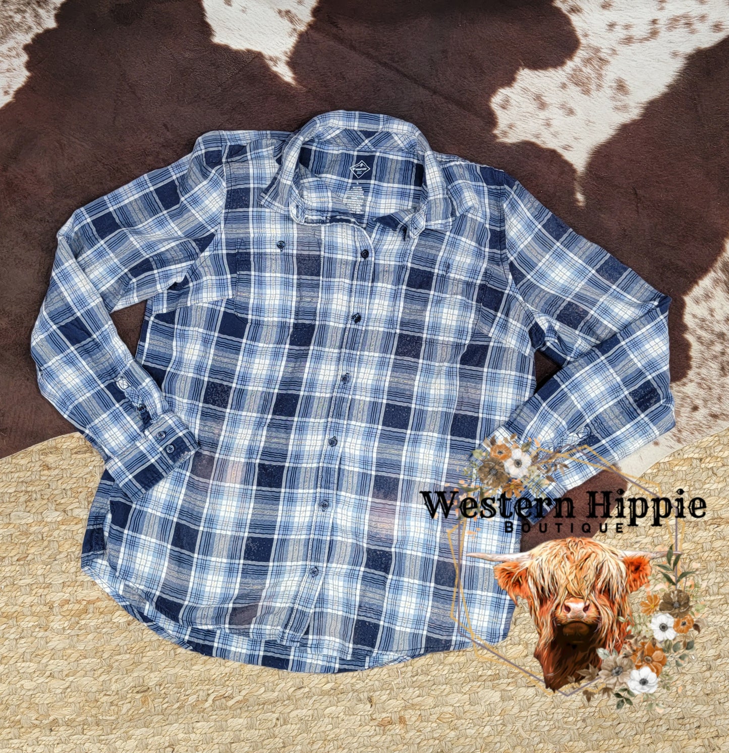 Wild west bleached flannel SIZE L