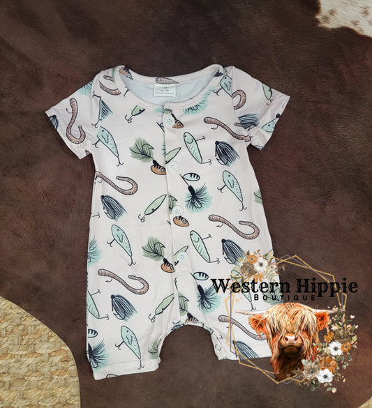 Let's go fishin' romper