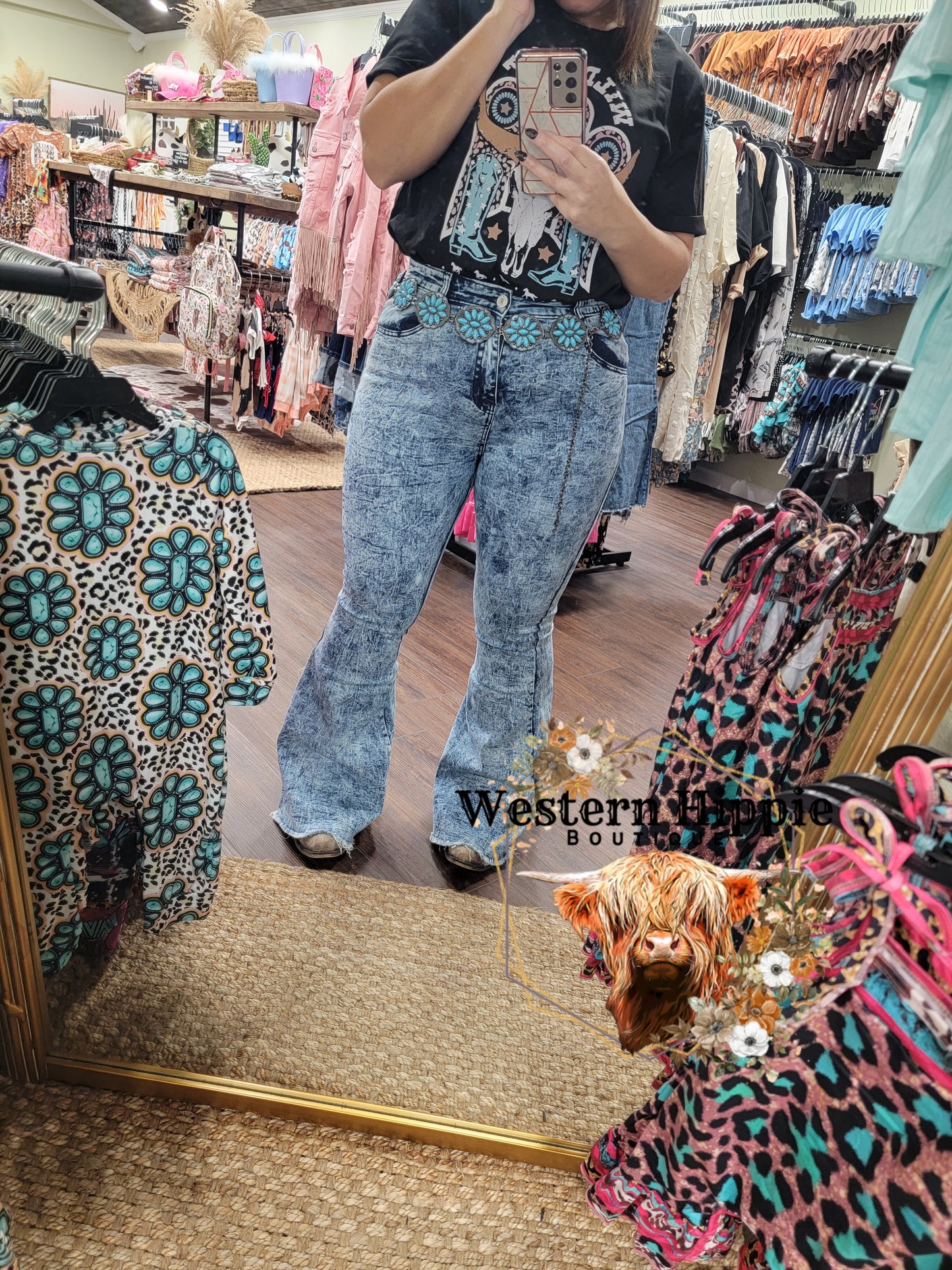 Vintage distressed bell bottoms