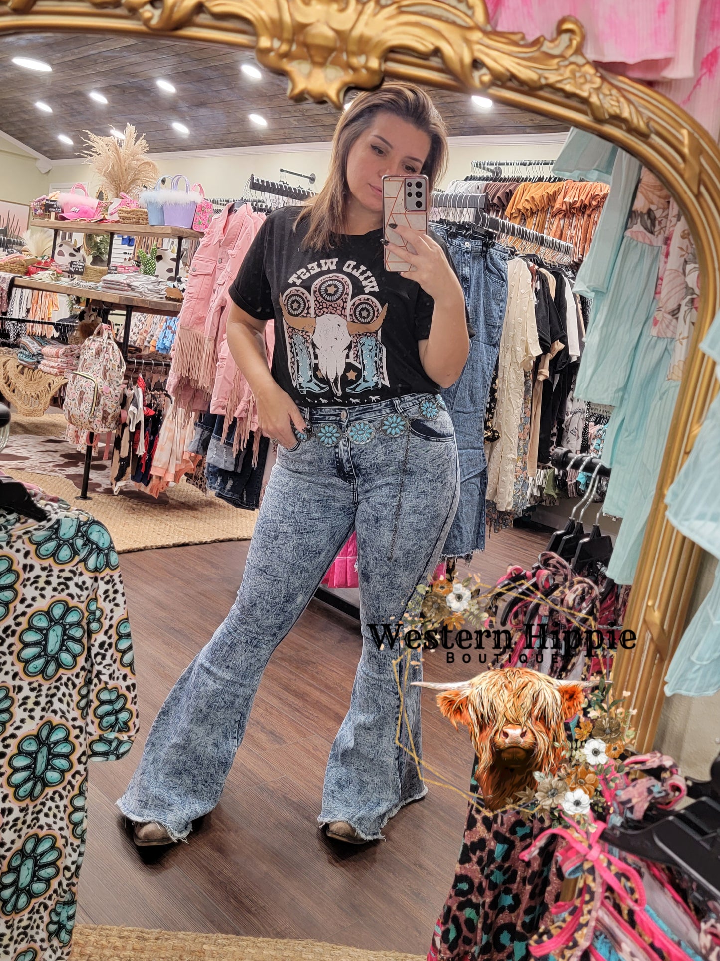 Vintage distressed bell bottoms