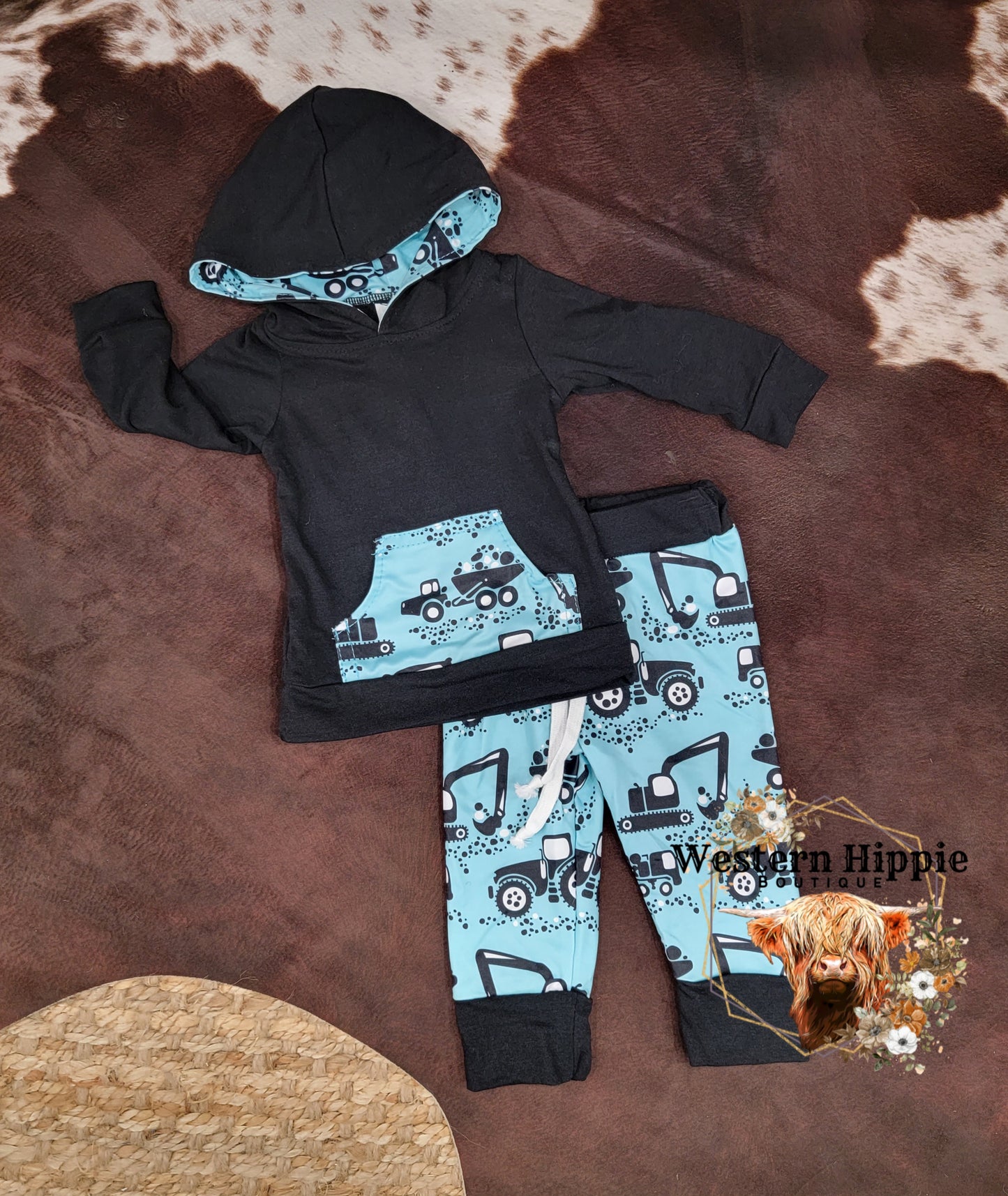 Construction hoodie pants set