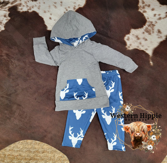 Deer hoodie pants set