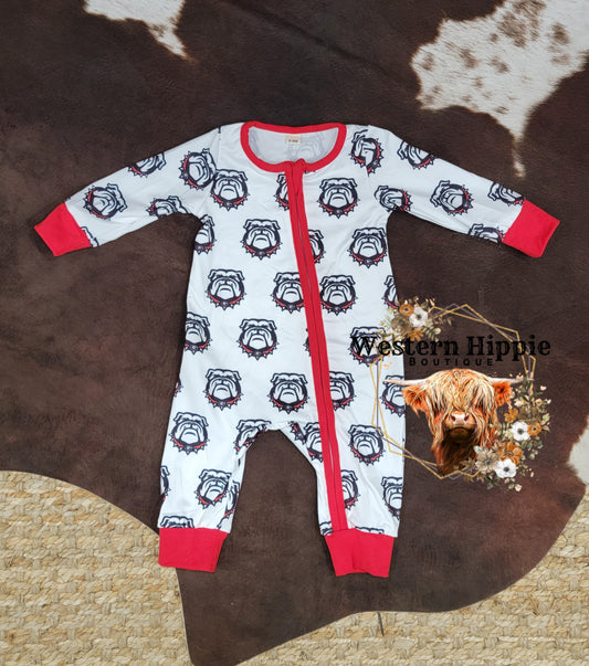 Georgia bulldogs zipper jumpsuit