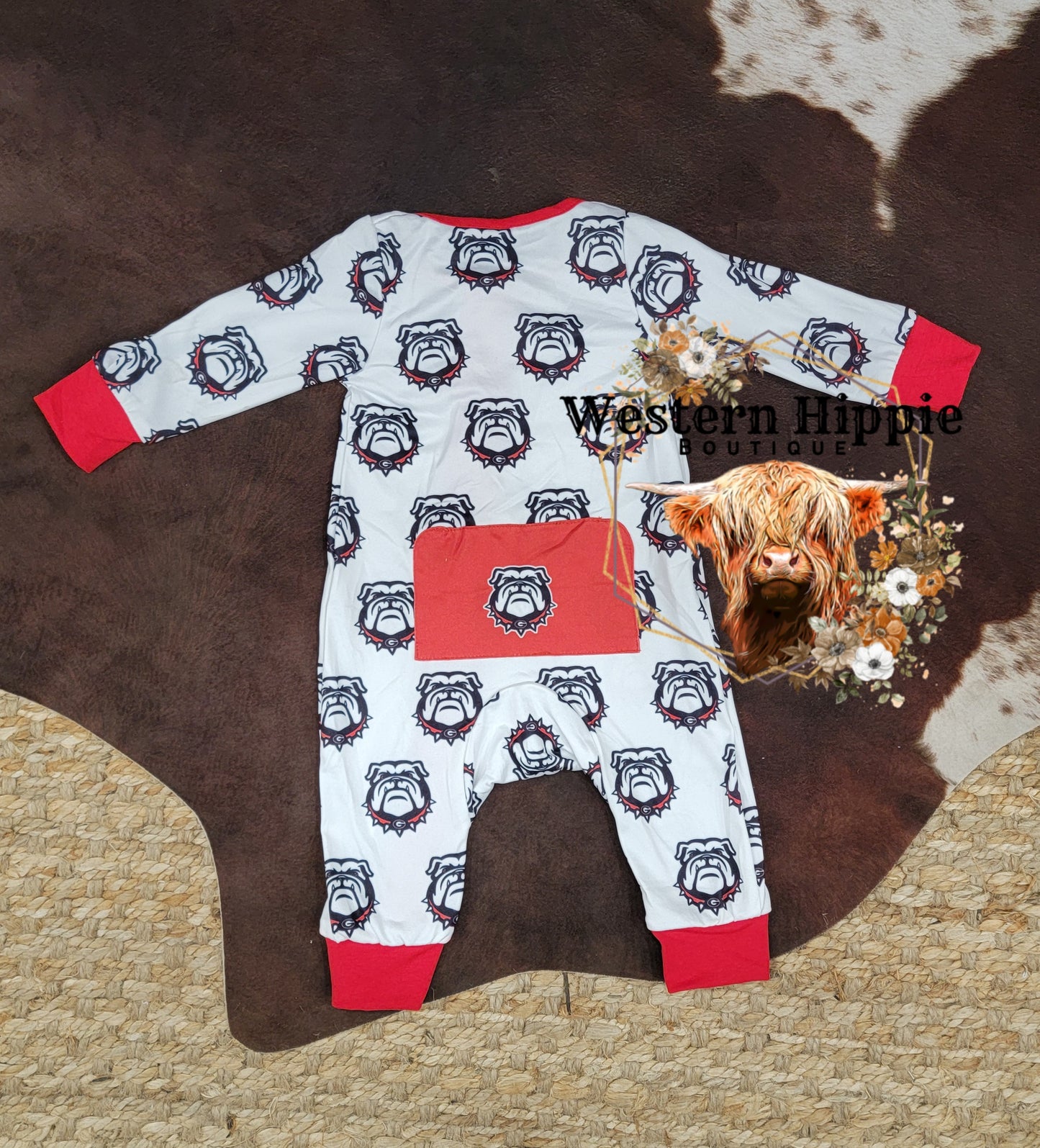 Georgia bulldogs zipper jumpsuit