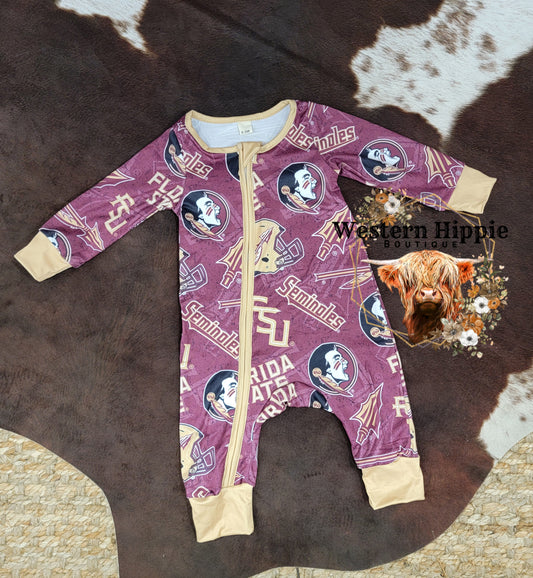 Florida noles zipper jumpsuit