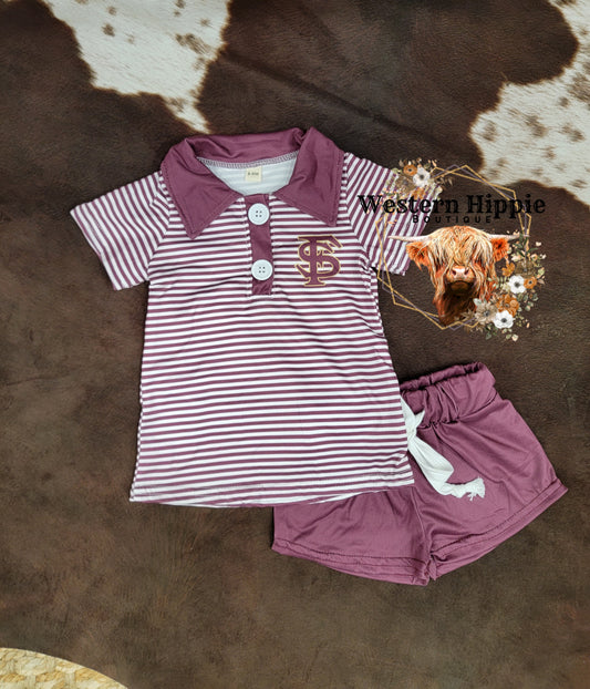 Florida noles shorts set