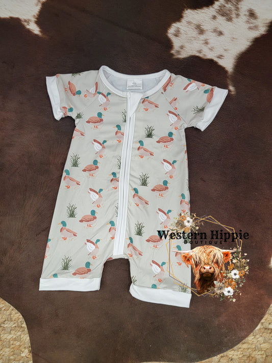 Little dude loves ducks romper