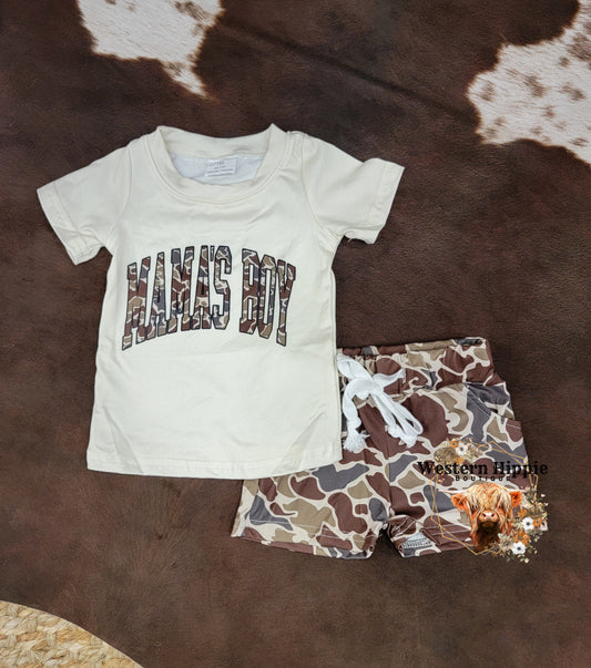 Mama's boy ducks camo shorts set