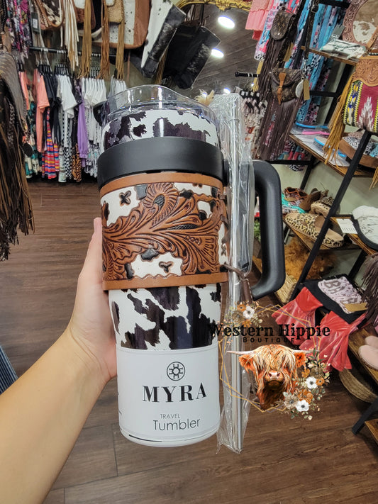 Myra Cow Print Tumbler