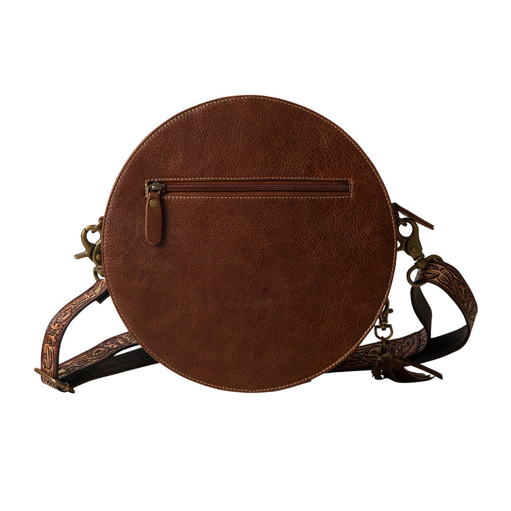 Classic Country Hand Tooled Round Bag