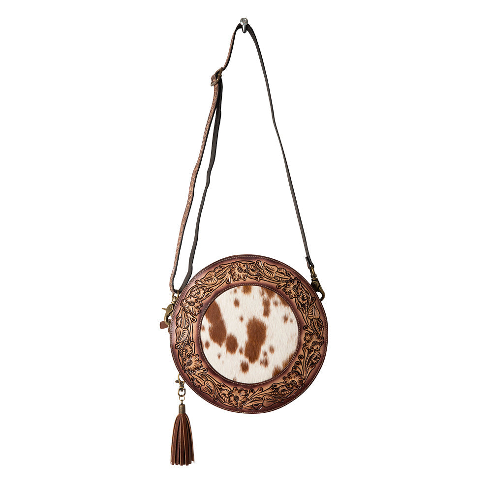 Classic Country Hand Tooled Round Bag