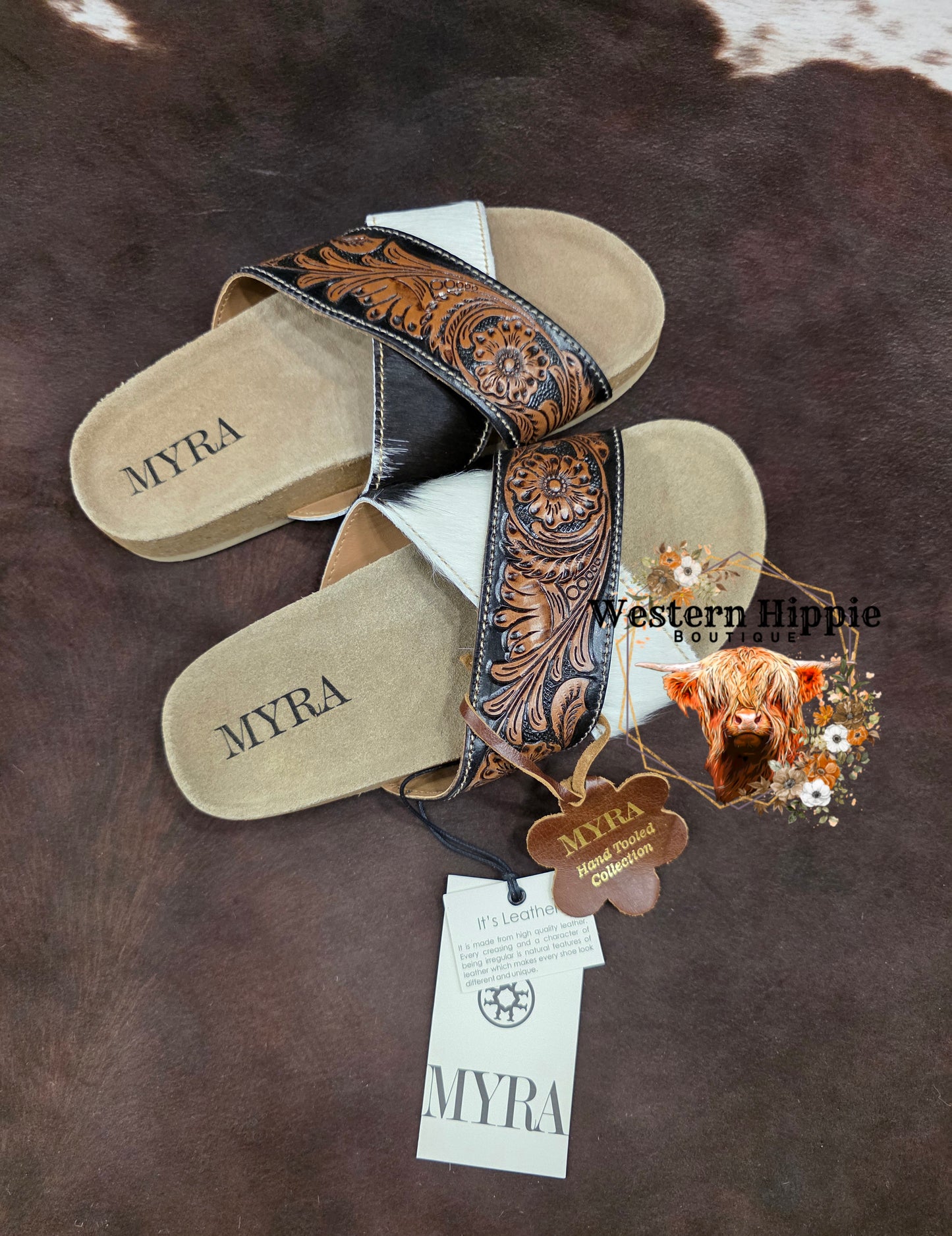 Myra Nevada Handtooled Leather Flats