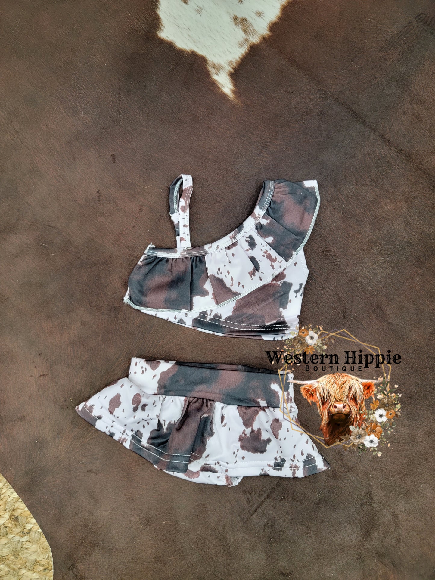 Cow print swim suit