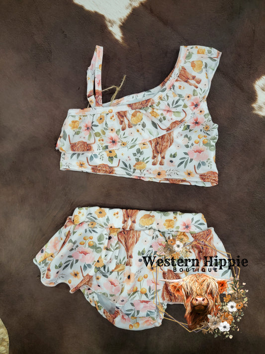 Sweet cow print swim suit