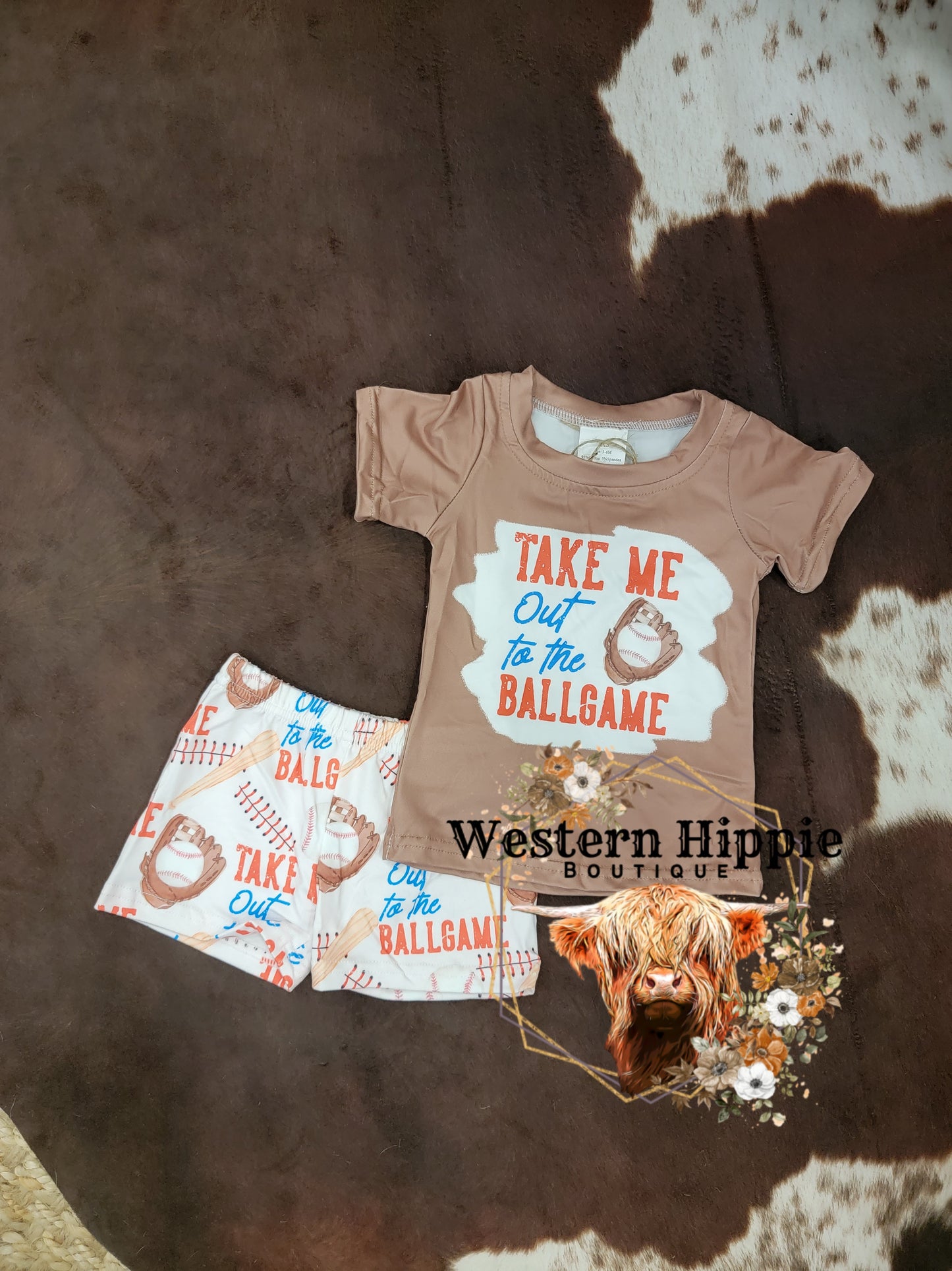 Take me out to the ballgame shorts set