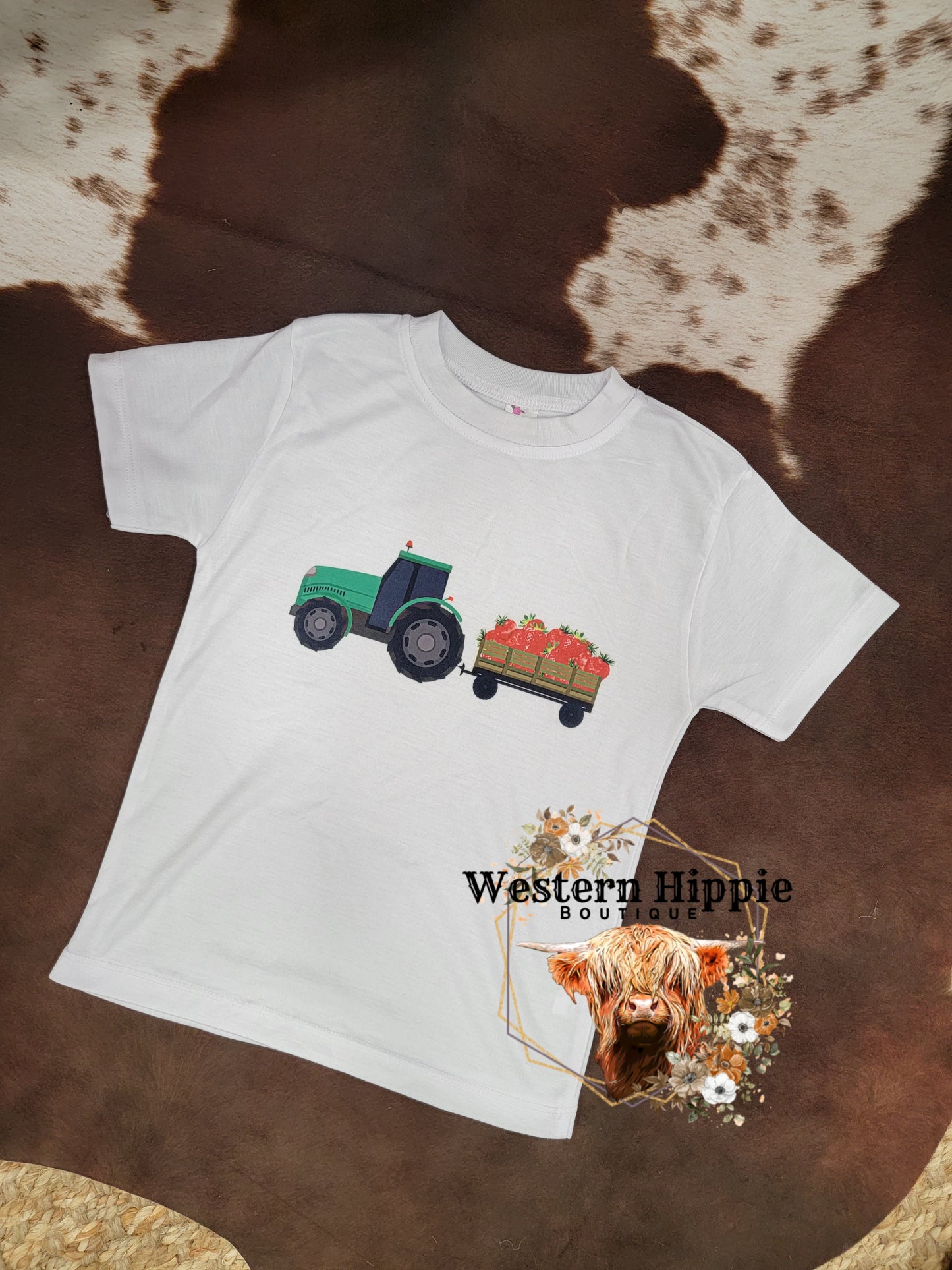 Strawberry tractor shirt