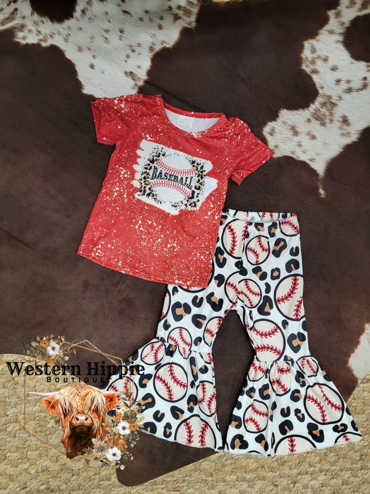 Baseball bell bottoms set