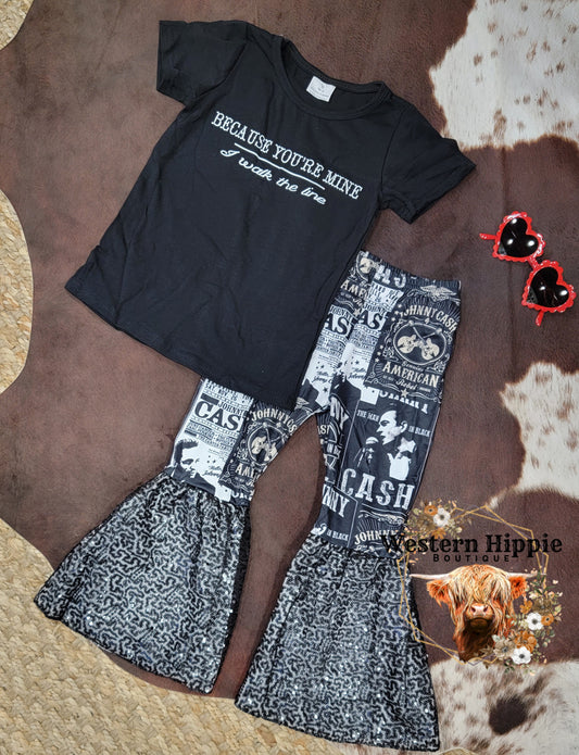 Johnny Cash bell bottoms set