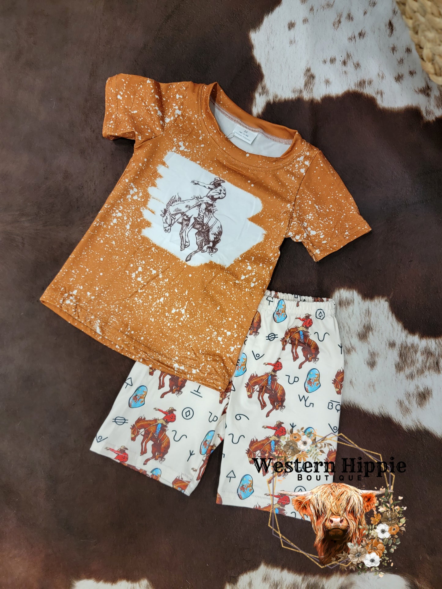 Rusty cowboy shorts set