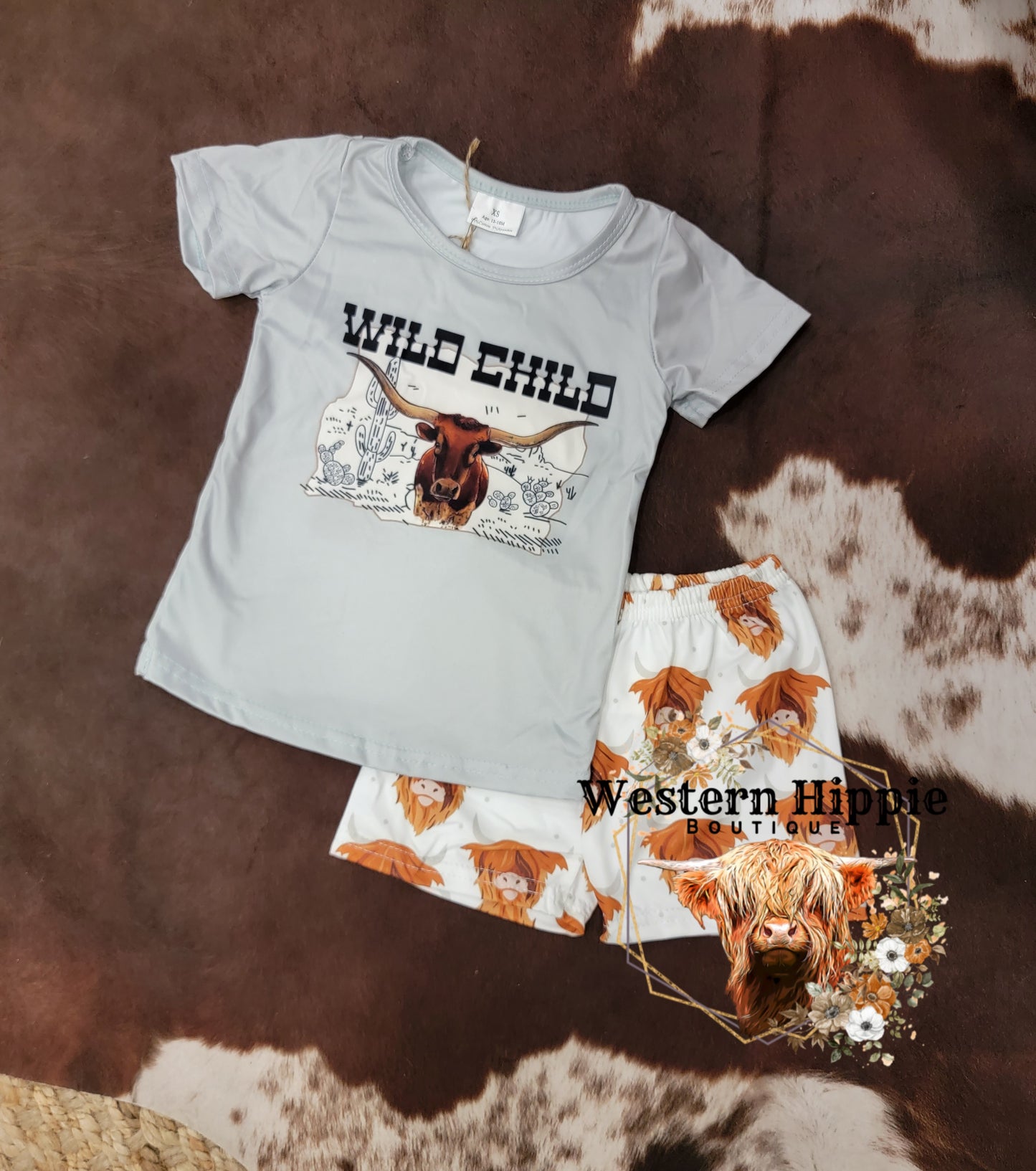 Wild child shorts set