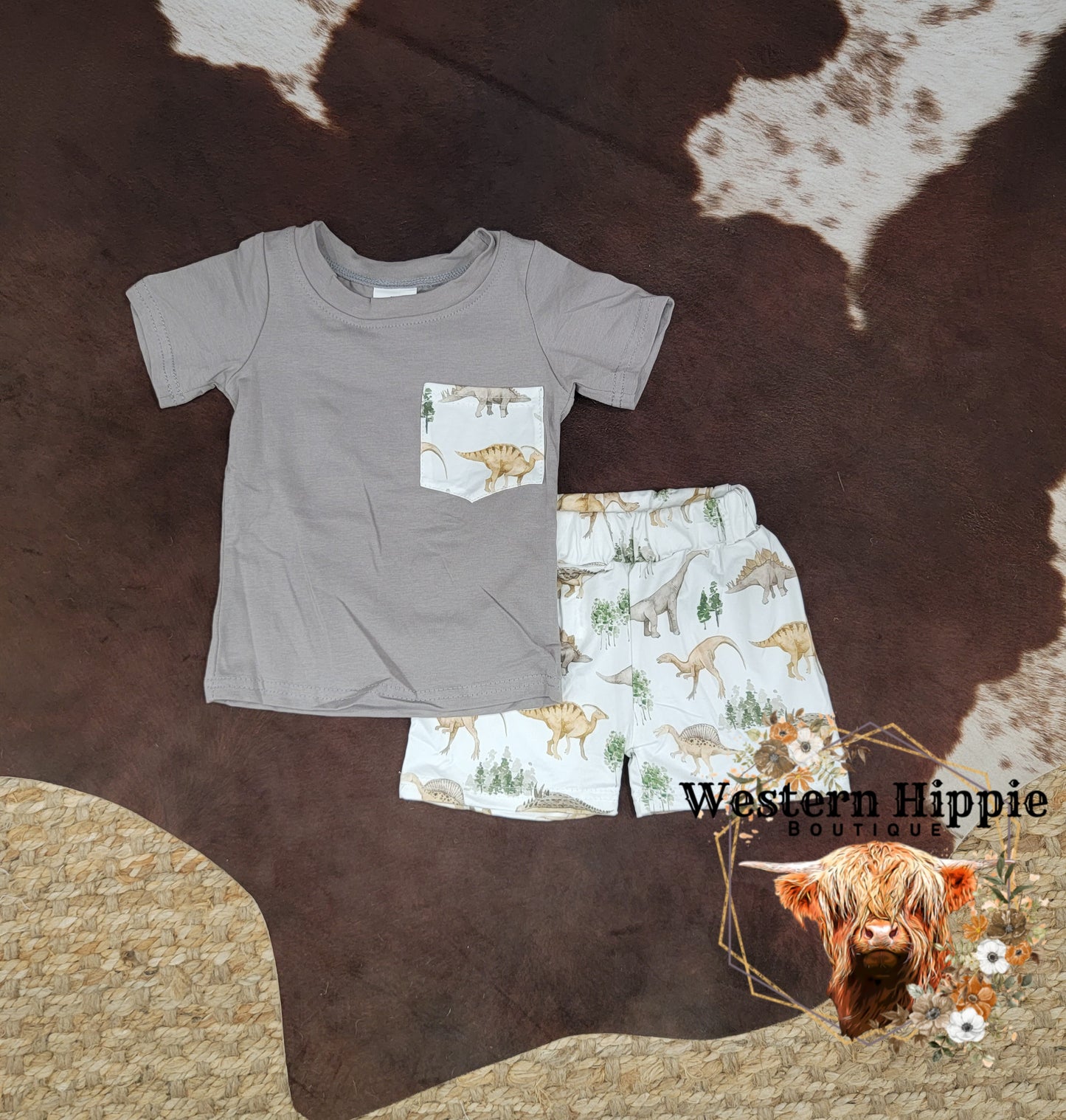 Dinosaur shorts set