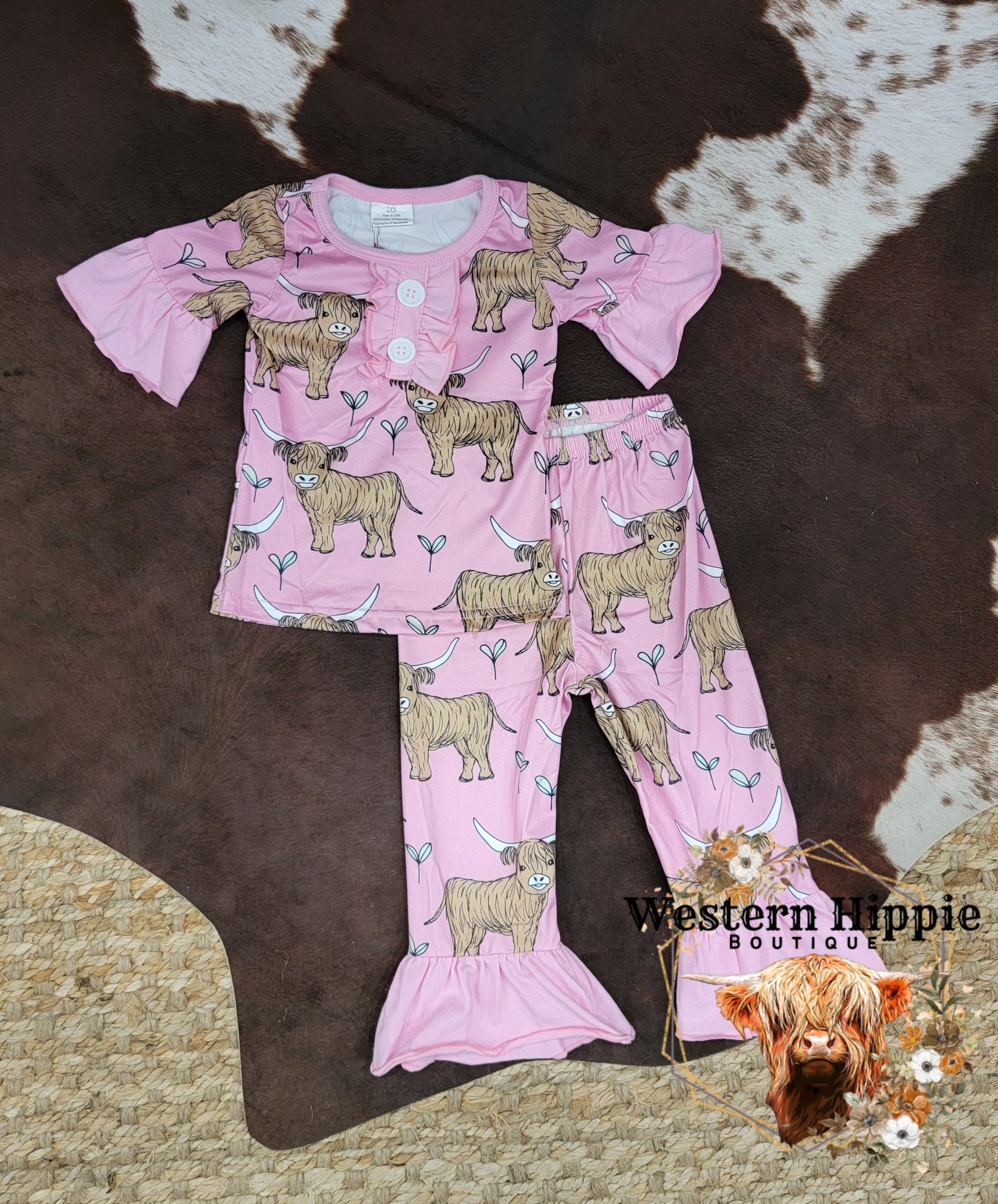 Pink highland pajamas set