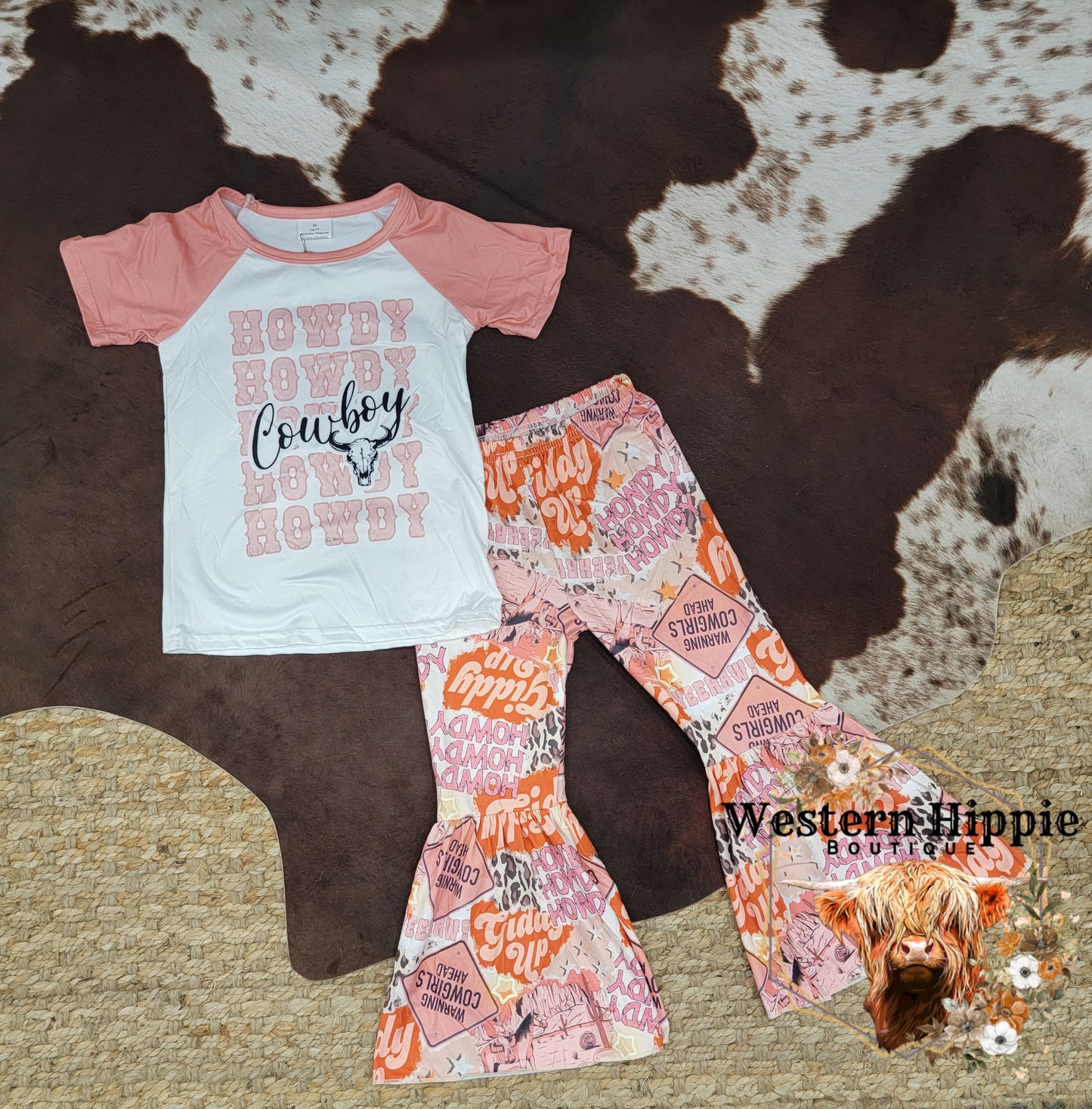 Howdy cowboy bell bottoms set