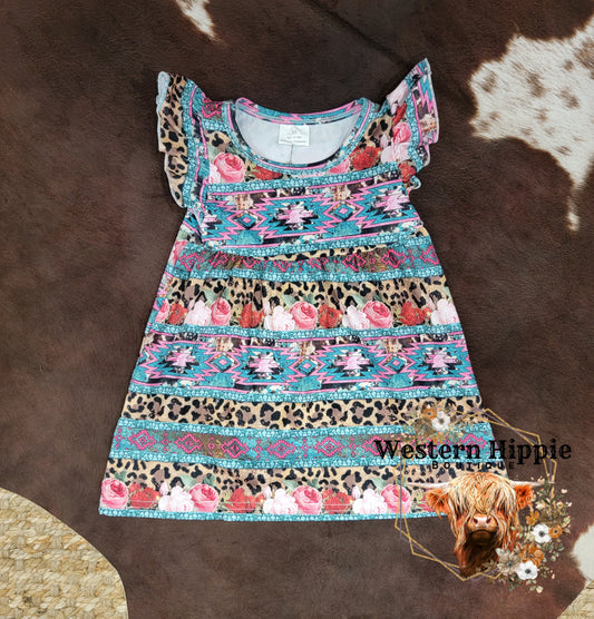 Leopard aztec dress