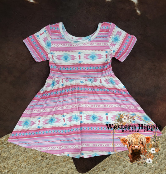 Pink aztec dress