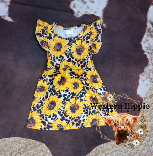 Leopard sunflower dress