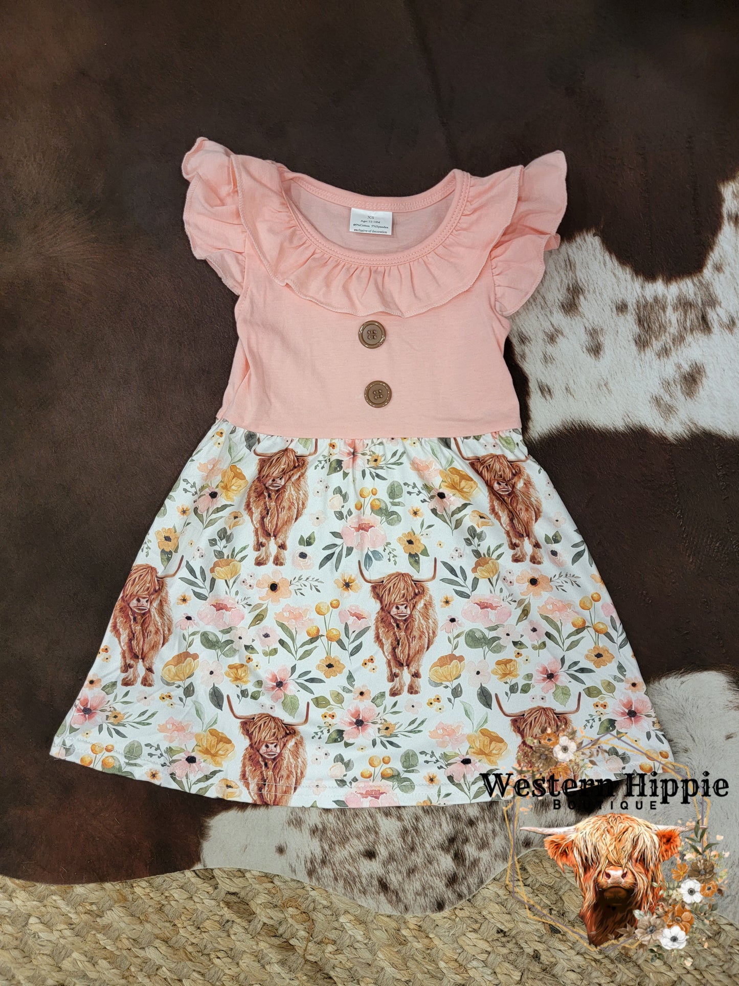 Sweet cow print dress