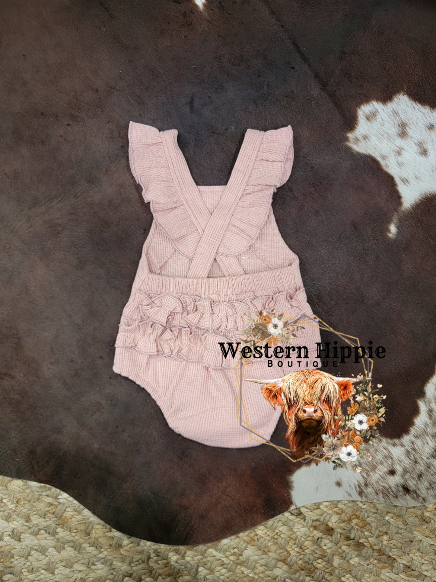 Dusty pink rainbow romper