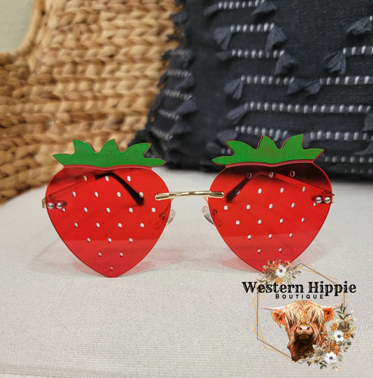 Red strawberry glasses