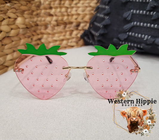 Pink strawberry glasses