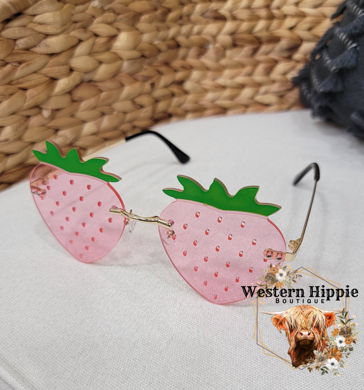 Pink strawberry glasses