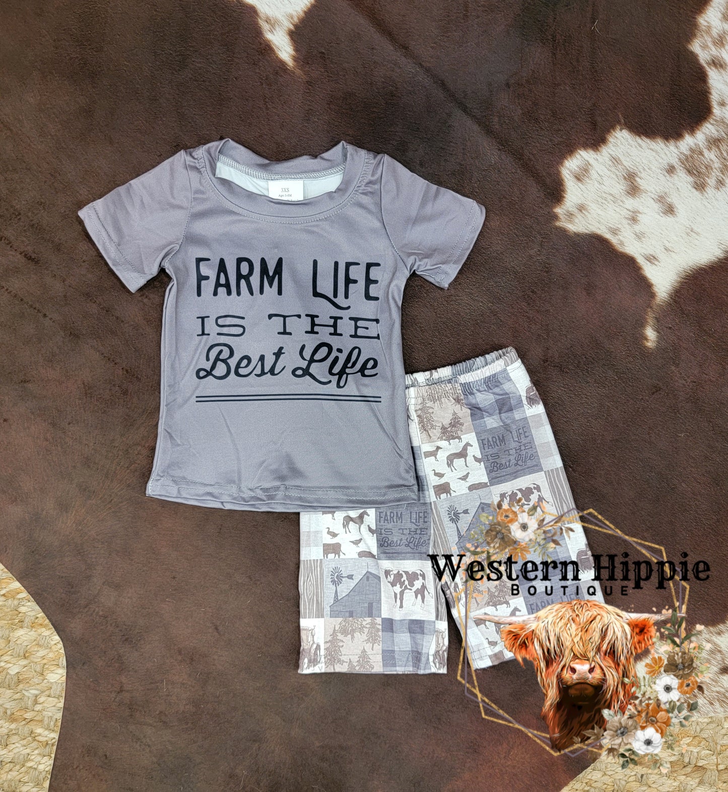 Farm life shorts set