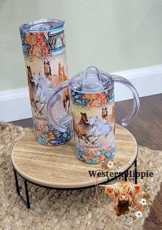 Horse mama/mini tumbler set