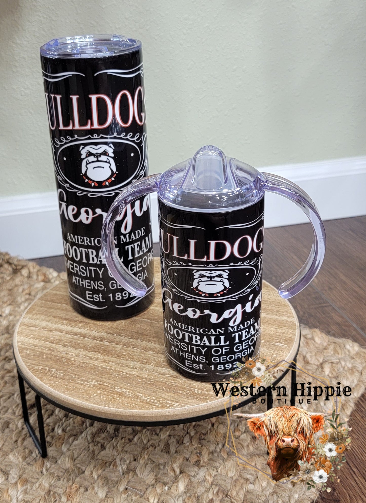 GA bulldogs mama or daddy/mini tumbler set