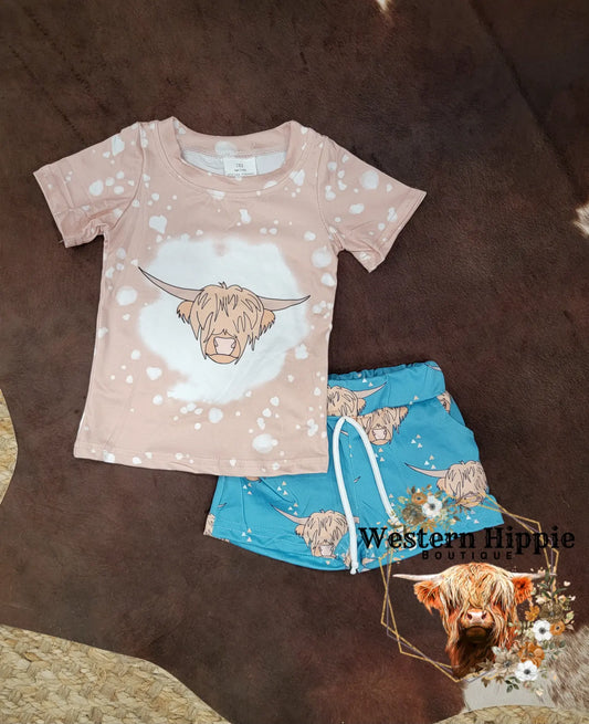 Bleached highland shorts set