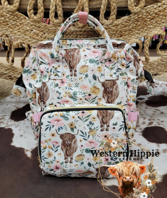 Sweet cow print diaper bag